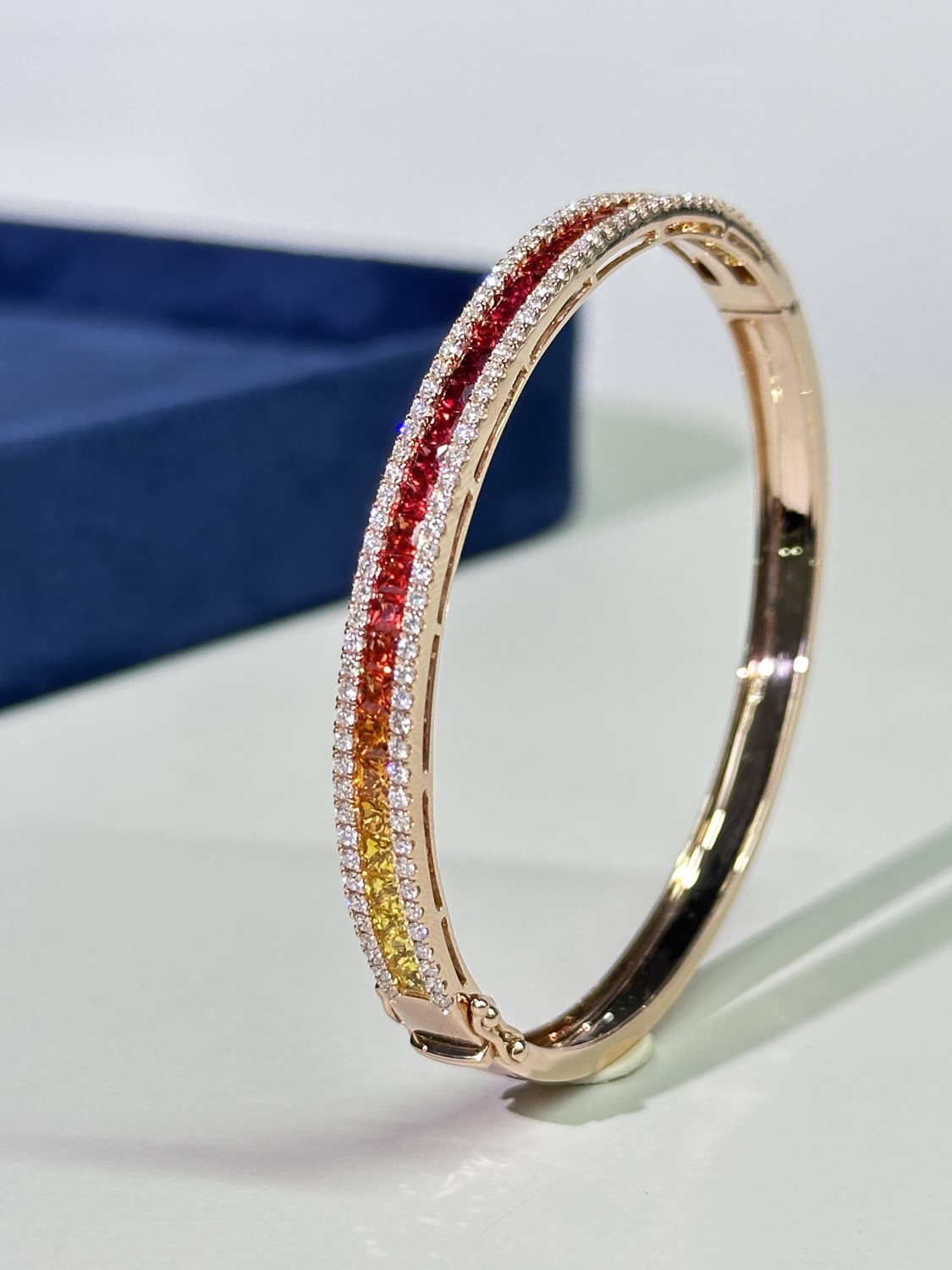 Rainbow sapphire bangle