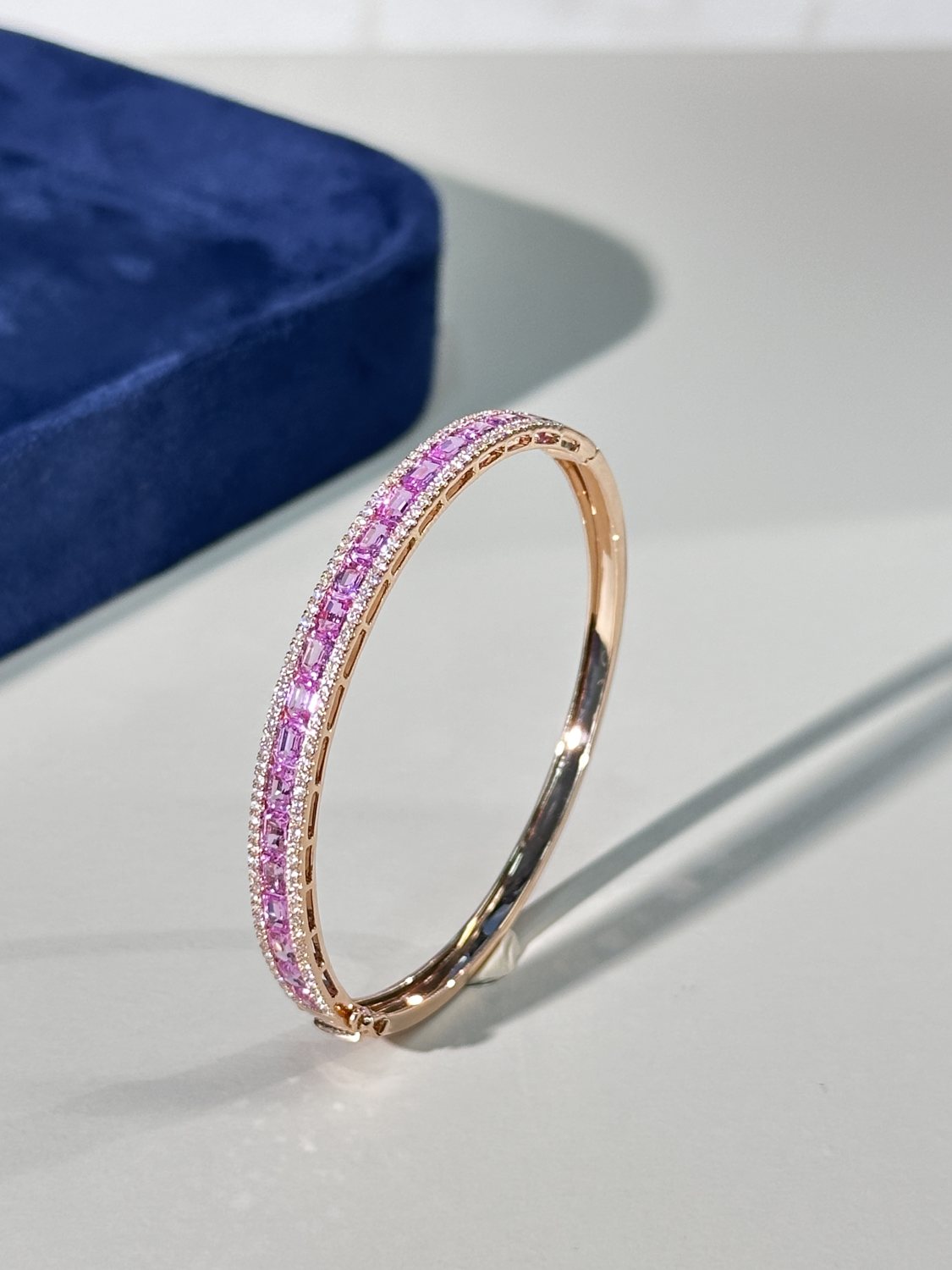 Pink sapphire bangle