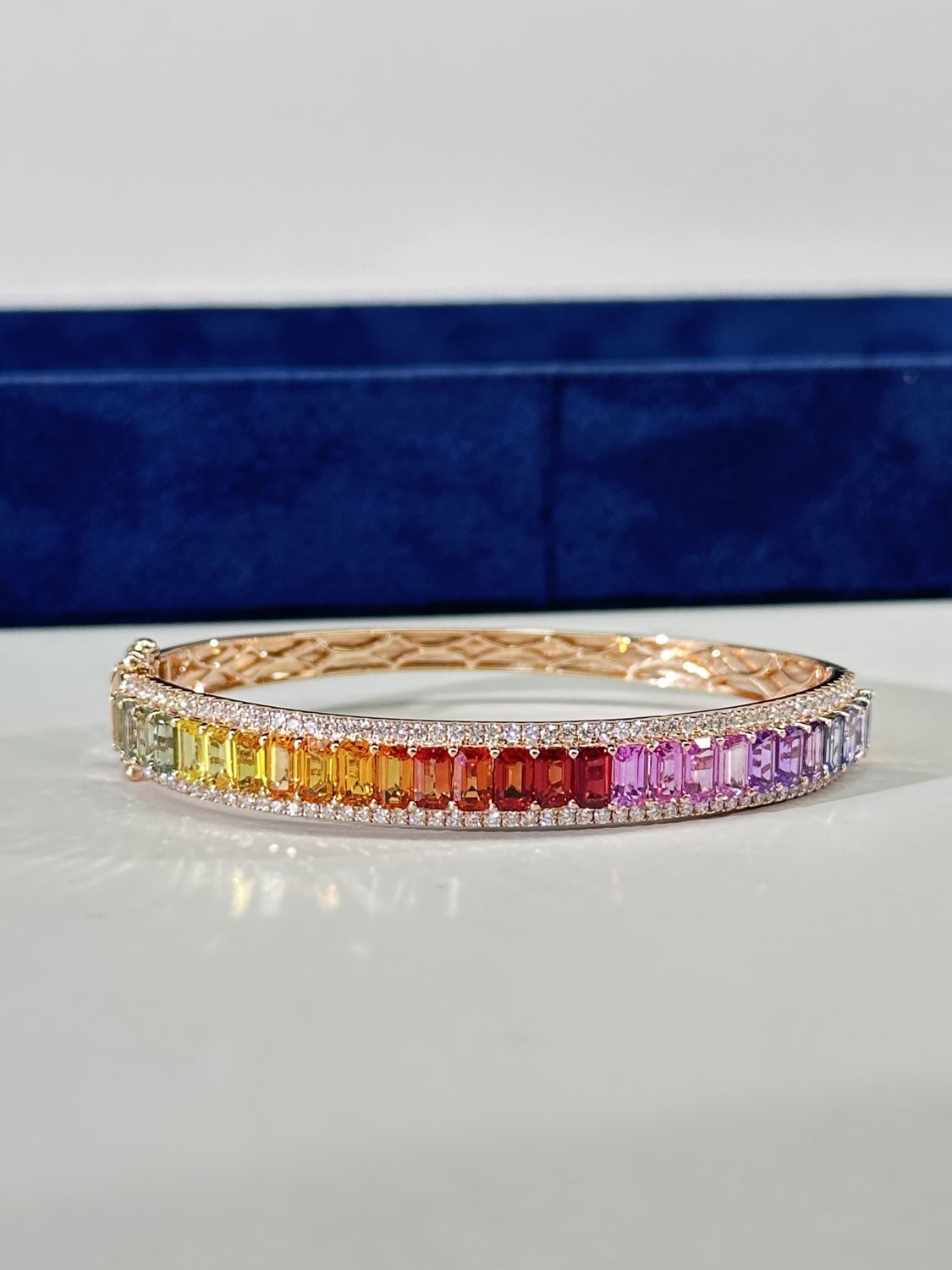 Rainbow sapphire bangle