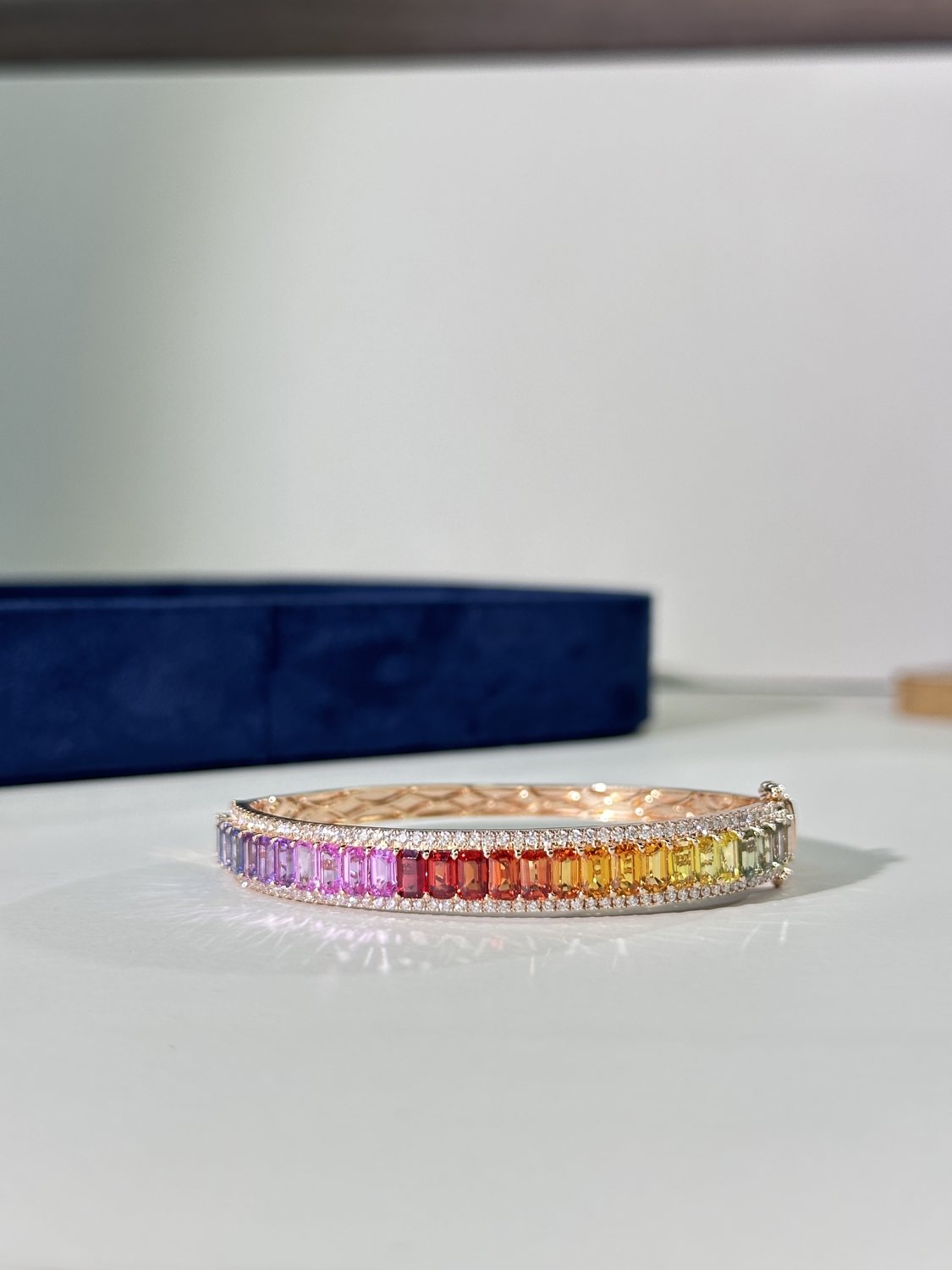 Rainbow sapphire bangle