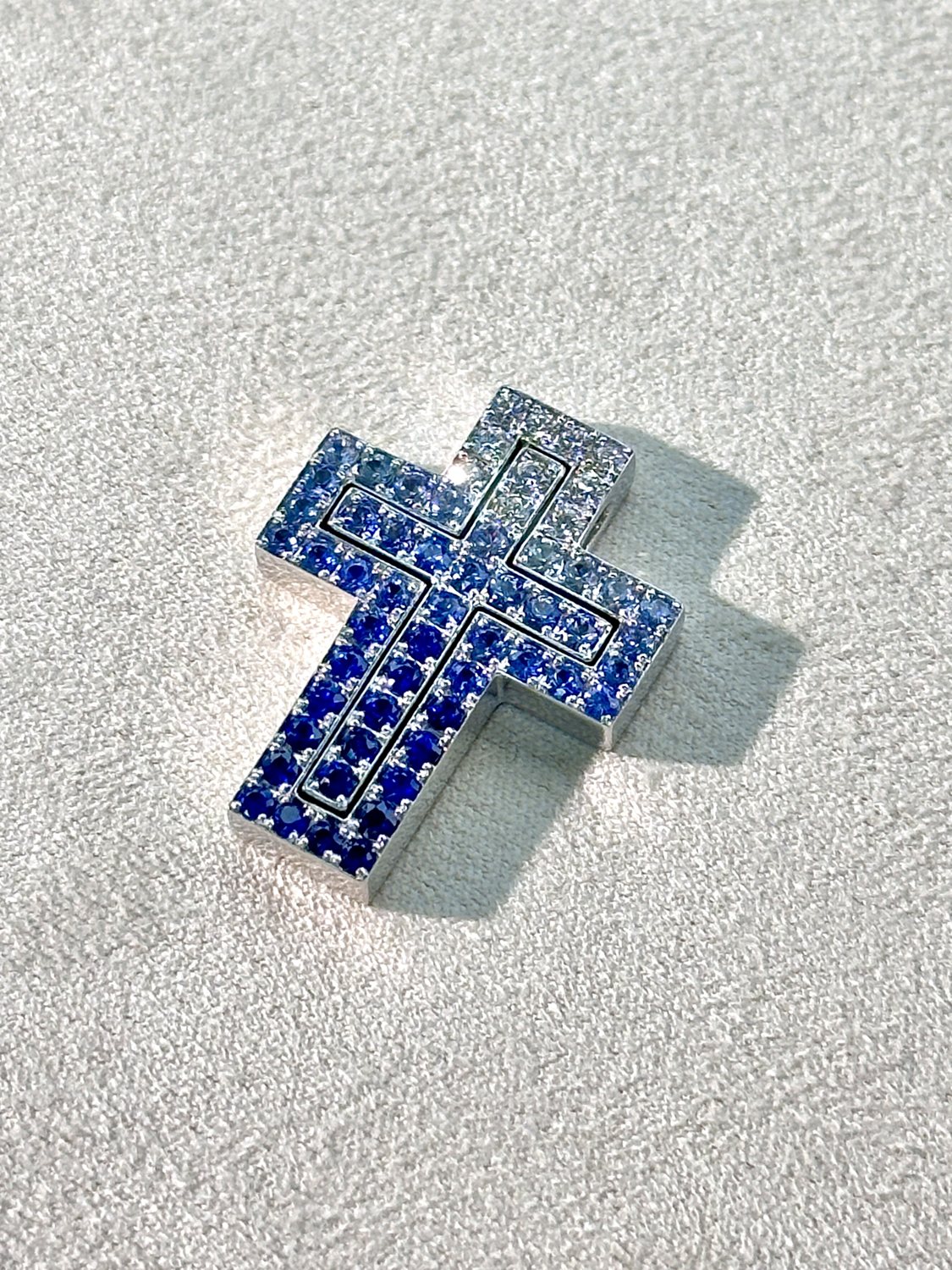 Sapphire cross pendant