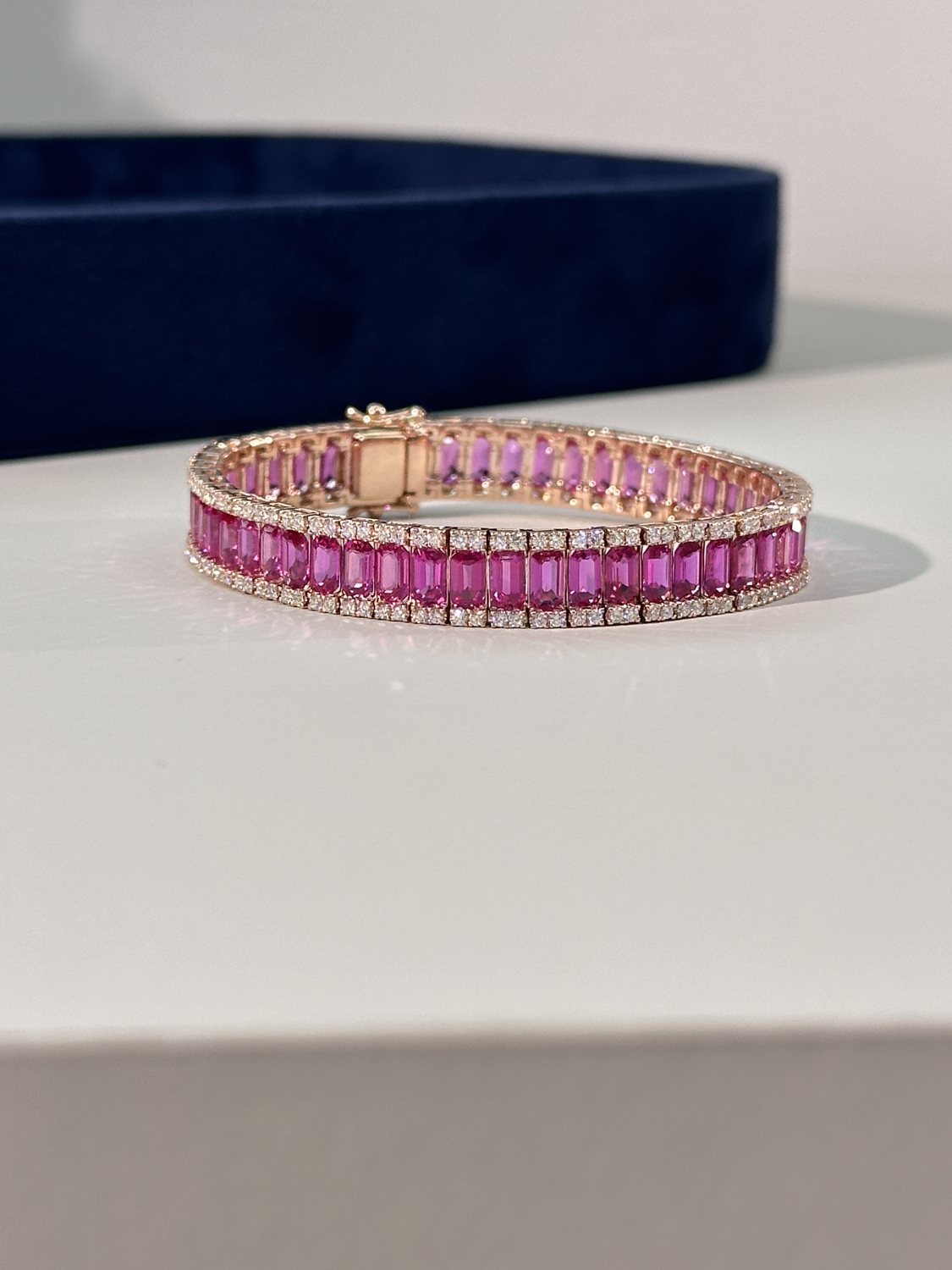 Pink sapphire bracelet