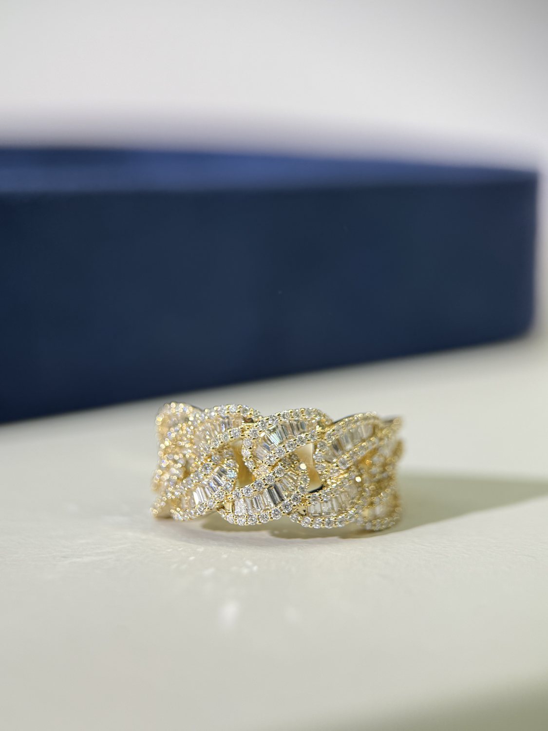 Yellow gold diamond cluster ring